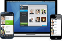 virtual huddle on computer and phones